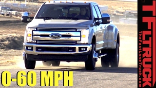 2017 Ford F350 Dually 060 MPH Review How Fast is the New Super Duty [upl. by Neesay]