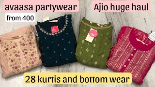 💕Ajio huge avaasa partywear haul💕Avaasa kurti and bottom wear haul💕don’t miss from 400💕 [upl. by Rebak]