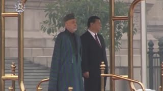 🇦🇫🇨🇳 Afghanistan and China National Anthem  President Hamid Karzais State Visit 2013 [upl. by Loginov]