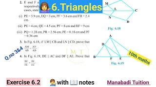 10th class math chapter 6 Triangles Exercise 62 Q no 3amp4with notes CBSE NCERT [upl. by Ambrose627]