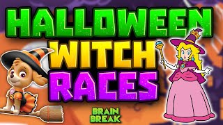 Halloween Witch Races 🎃 Halloween Brain Break 🎃 Freeze Dance 🎃 Just Dance 🎃 Danny Go Noodle [upl. by Sucram]