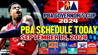 PBA SCHEDULE TODAY SEPTEMBER 15 2024  Pba Governors Cup [upl. by Dolly]