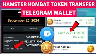 Hamster kombat token transfer to telegram wallet  How to transfer hamster kombat token to wallet [upl. by Thornton529]