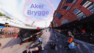 Aker Brygge the vibrant waterfront district in Oslo Norway [upl. by Mij]