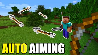 Build an Auto Aiming Bow in Minecraft with Command Blocks [upl. by Khano]