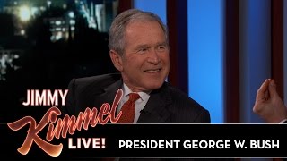 Jimmy Kimmels FULL INTERVIEW with President George W Bush [upl. by Ahsiat176]