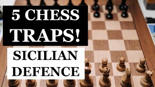 5 Chess Traps You Must Know In Sicilian Defense [upl. by Mita]