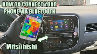 How to connect your phone via bluetooth to your car Mitsubishi Outlander Se [upl. by Adlanor58]