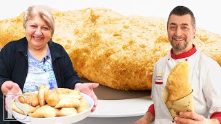 PANZEROTTI PUGLIESI vs PIZZA FRITTA da Bari con la Sigra Nunzia a Napoli con Ermenegildo [upl. by Redla]