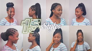 15 WAYS TO STYLE YOUR KNOTLESS BOX BRAIDS Quick and Easy  Beginner friendly [upl. by Vaclav]