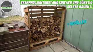 Brennholzlager  Brennholzunterstand EINFACH und GÜNSTIG selber bauen inkl befüllen  Niko TV [upl. by Jasmina895]