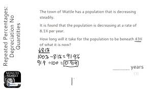 Repeated Percentages Depreciation No Quantities Grade 7  OnMaths GCSE Maths Revision [upl. by Nevla]