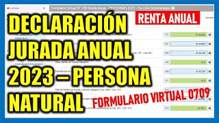 Declaración Anual SUNAT 2023 Persona Natural Formulario Virtual 709 Renta Anual [upl. by Ahsyen]