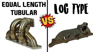 EQUAL LENGTH tubular vs LOG manifolds headers  SCAVENGING and EXHAUST BACK PRESSURE EXPLAINED [upl. by Haianeb705]