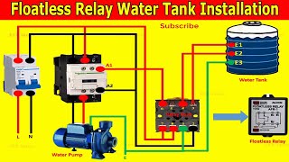 Floatless Relay Wiring Connection for Water Pump  Floatless Relay Switch Water Tank Installation [upl. by Primaveras728]