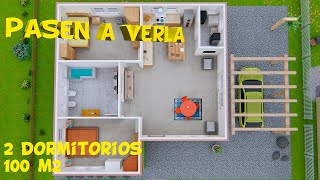 PLANO DE CASA DE 2 DORMITORIOS PARA DESCARGAR [upl. by Mafala]