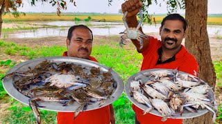 NANDU CHETTINAD  Crab Chettinad Fry Recipe Cooking In Village  World Food Tube [upl. by Kerk]