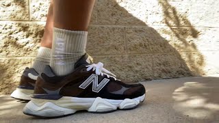 New Balance 9060 Brown On Foot Review and Sizing Guide U9060BRN [upl. by Einnus]