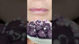 Purple Tapioca Boba With Sprinkles ASMR Satisfying Eating Sounds Mukbang shorts [upl. by Spring982]