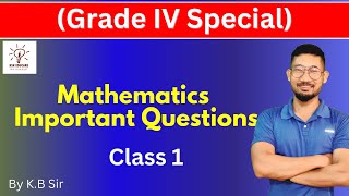 ADRE GRADE IV MATHEMATICS IMPORTANT QUESTIONS  CLASS 1 BY KSK Educare [upl. by Eedya]