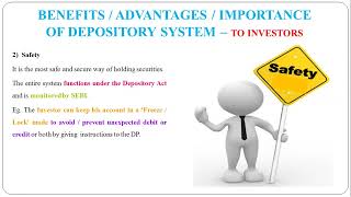 53  Concept and Importance Advantages  Benefits of Depository System [upl. by Dave]