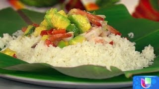 Receta de Arroz a la Porompompero con Maite Perroni y Pedro Fernández  Despierta América [upl. by Atinas]