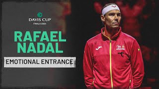 Emotional Rafael Nadal Walks Onto Court in Malaga 😢 Davis Cup Finals 2024 [upl. by Dahs674]