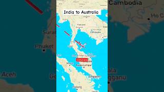 India to Australia flight map  New Delhi  Canberra  international flight route worldmapinfo [upl. by Northington]