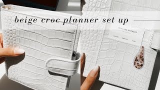 Setting Up My New Custom Agenda  A6 Beige Croco VDS  MadyPlans [upl. by Verneuil456]