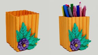 DIY  Comment fabriquer un portestylo en papier facilement  Tutoriel Pen Holder Craft [upl. by Nawat694]