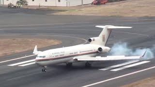 The legendary B727  Landing amp Take Off in Madeira  Visit of the President of Burkina Faso [upl. by Spatola324]