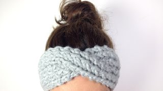 How to Loom Knit a Turban Headband  Ear Warmer DIY Tutorial [upl. by Atkinson]