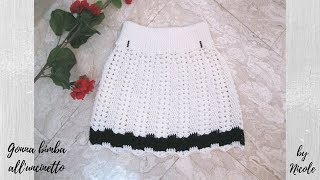 Gonna bimba alluncinetto per tutte le taglie  Crochet baby skirt [upl. by Pontius]