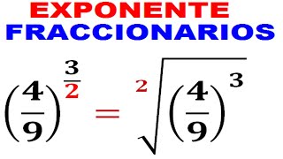 ✅FRACCIONES con EXPONENTE FRACCIONARIO Ejemplo 1🚷 [upl. by Kahlil888]