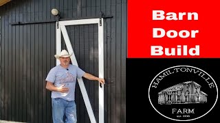 Quick Build DIY BARN DOOR CHEAP Youll Laugh When You See How We Do It [upl. by Drolyag]