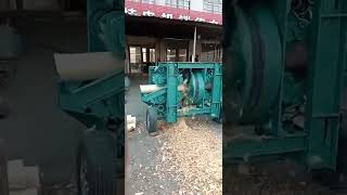 Log debarker machine log pole post make machine lumber timber process machine wood woodworking [upl. by Ahseeyt]