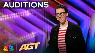 Jonathan Burns Delivers Hilariously Cheesy Magic  Auditions  AGT 2024 [upl. by Hara]