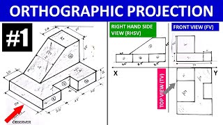 ORTHOGRAPHIC PROJECTION PROBLEM1 [upl. by Howund]