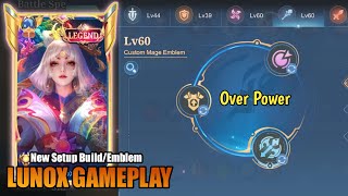 New SetUp Build And Emblem Lunox  Best One Shot Build From Top 1 Global Lunox  LUNOX BEST BUILD [upl. by Flagler361]