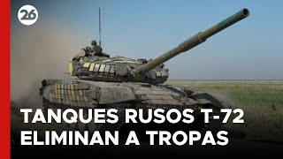 GUERRA RUSIA  UCRANIA  Tanques rusos T72 eliminan grandes concentraciones de tropas ucranianas [upl. by Doowyah433]