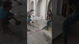 Installation of ceramic floor tiles tile بلاط ceramic سيراميك marble youtubeshorts shorts [upl. by Brocklin]