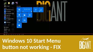 Windows 10 Start Menu button not working  FIX [upl. by Range]