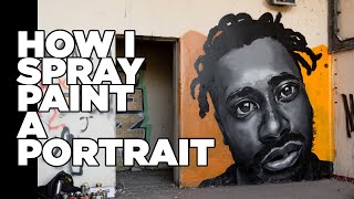 How I Spray Paint a Portrait  Full Process with Tragic [upl. by Heilner891]