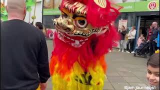 Happy Chinese New Year 2024  Lion dance at the bazaar  Dragon dance  4K [upl. by Fidelity101]