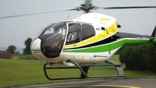 Landing Eurocopter EC 120 at Pfaffnau Switzerland [upl. by Smukler]