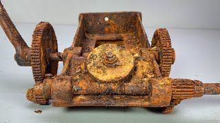 100 YEARS UNDERGROUND Antique Rusty Motor Winding Machine Restoration [upl. by Childs]