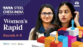 Tata Steel Chess India Womens Rapid 2023 Rds 46  Divya Vantika Lead As Wenjun Chases Top Spot [upl. by Lednew]