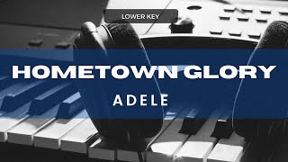 Adele  Hometown Glory Acoustic Karaoke Lower Key [upl. by Melmon508]