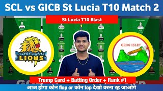 GICB vs SCL  GICB vs SCL Prediction  GICB VS SCL 2ND St Lucia T10 Blast Match [upl. by Ennaitsirk]