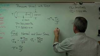 Pressure Vessel with Torque  Part 1  Finding StressesMP4 [upl. by Ho]